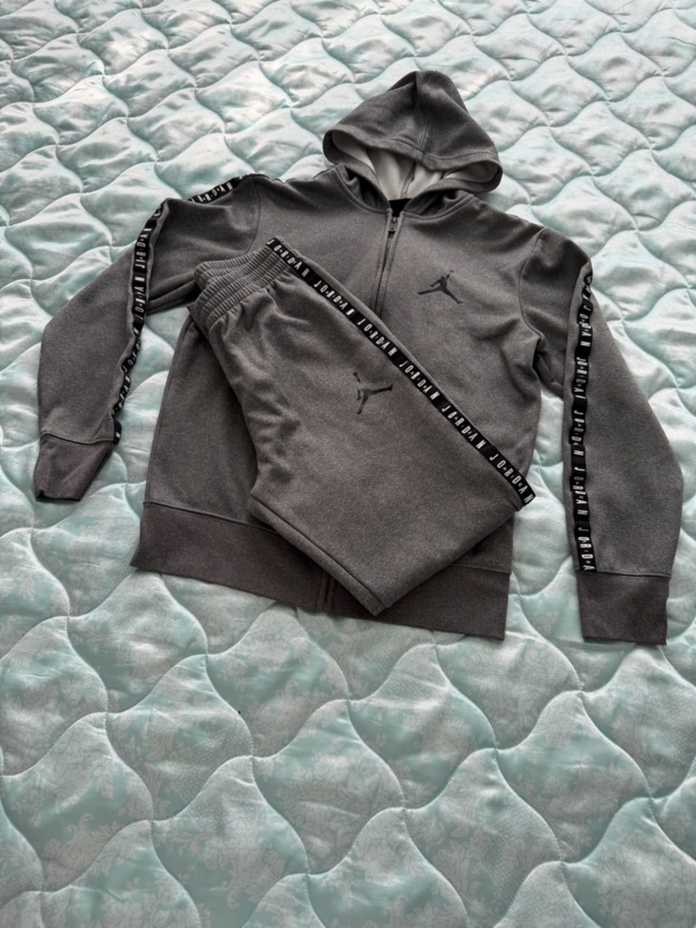 Jordan Charcoal Gray Zip Hoodie & Jogger Set